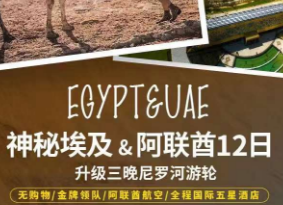 【6-10月】穿梭古今 埃及、阿联酋连线12天（含尼罗河游轮）