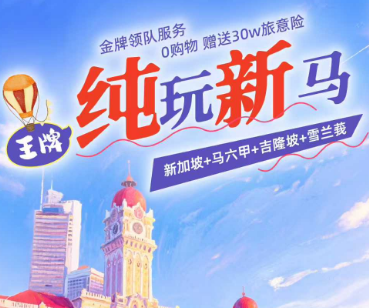 【11-12月】纯玩新马5晚6日游 上海直飞   不走回头路