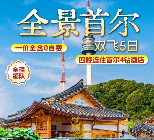 【全景首尔】首尔 仁川 三八线 景福宫 青瓦台明洞双飞5日游