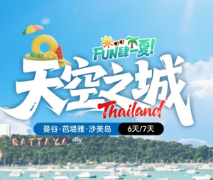 【天空之城】曼谷芭堤雅 沙美岛双飞6/7日纯玩游 16人团