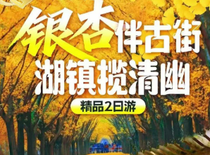 <银杏伴古街 湖镇揽清幽2日>湖笔小镇-蒙公祠-项王码头游船-太湖演绎城-十里银杏长廊-陈武帝故宫-东渔坊历史街区 长兴