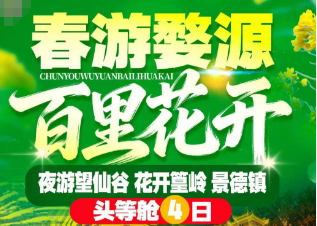 <篁岭景德镇望仙谷2+1头等舱纯玩4日>篁岭梯田花海 山崖布达拉宫 绿野仙踪·网红花溪水街 夜游天上宫阙望仙谷