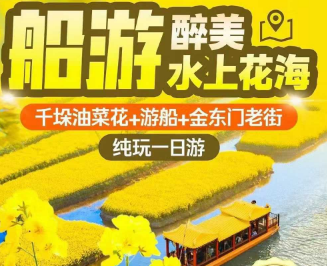 <兴化千垛一日游>船游千垛油菜花海+兴化老街 纯玩一日游
